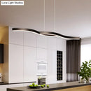 GobekUsa Waves Island Lamp: Contemporary Aluminum LED Pendant Lighting - 39"/47" L - Black Fixture for Dining Room