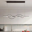 GobekUsa Wavy Linear Island Light Acrylic LED Pendant in Brown with Adjustable Color: Warm, White, Natural