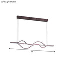 GobekUsa Wavy Linear Island Light Acrylic LED Pendant in Brown with Adjustable Color: Warm, White, Natural