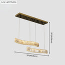 GobekUsa Wavy Prismatic Crystal LED Pendant Lamp for Restaurants in Brass Finish