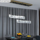 GobekUsa Wavy Prismatic Crystal LED Pendant Lamp for Restaurants in Brass Finish