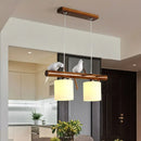 GobekUsa White Glass LED Pendant Light with Resin Bird - Cylinder Restaurant Island Hanging Fixture