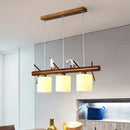 GobekUsa White Glass LED Pendant Light with Resin Bird - Cylinder Restaurant Island Hanging Fixture
