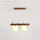 GobekUsa White Glass LED Pendant Light with Resin Bird - Cylinder Restaurant Island Hanging Fixture