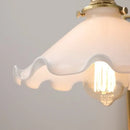 GobekUsa White Glass LED Pendant Lights with Walnut Wood Details