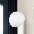 GobekUsa White Glass Oval Ceiling Pendant Light - 6"/9"/12.5" Wide - Simple Style - 1 Light Hanging Lamp Kit