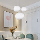 GobekUsa White Glass Oval Ceiling Pendant Light - 6"/9"/12.5" Wide - Simple Style - 1 Light Hanging Lamp Kit