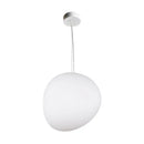 GobekUsa White Glass Oval Ceiling Pendant Light - 6"/9"/12.5" Wide - Simple Style - 1 Light Hanging Lamp Kit