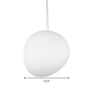 GobekUsa White Glass Oval Ceiling Pendant Light - 6"/9"/12.5" Wide - Simple Style - 1 Light Hanging Lamp Kit