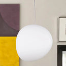 GobekUsa White Glass Oval Ceiling Pendant Light - 6"/9"/12.5" Wide - Simple Style - 1 Light Hanging Lamp Kit