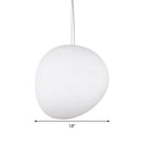 GobekUsa White Glass Oval Ceiling Pendant Light - 6"/9"/12.5" Wide - Simple Style - 1 Light Hanging Lamp Kit