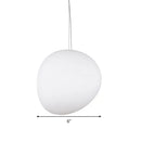 GobekUsa White Glass Oval Ceiling Pendant Light - 6"/9"/12.5" Wide - Simple Style - 1 Light Hanging Lamp Kit