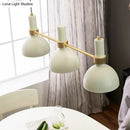 GobekUsa White Metal Island Pendant Light with Modern 3 Downlights