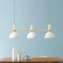 GobekUsa White Metal Island Pendant Light with Modern 3 Downlights