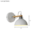 GobekUsa White Metallic and Wood Wall Sconce for Bedroom - Simple Style, Bowl-Shaped Light Fixture.