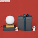 GobekUsa White Plastic Moon LED Nightstand Lamp for Child's Room - Decorative Maglev Table Light