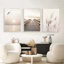 Coastal white seascape canvas set bedroom wall art by Decorbites