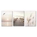 Coastal white seascape canvas set bedroom wall art by Decorbites