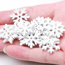 GobekUsa White Wooden Snowflake Slices for Christmas Crafts