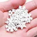 GobekUsa White Wooden Snowflake Slices for Christmas Crafts