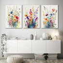 GobekUsa Wildflowers Watercolour Poster Set - Canvas Wall Art