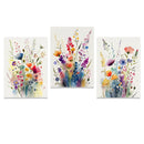 GobekUsa Wildflowers Watercolour Poster Set - Canvas Wall Art
