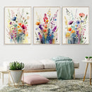 GobekUsa Wildflowers Watercolour Poster Set - Canvas Wall Art