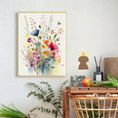 GobekUsa Wildflowers Watercolour Poster Set - Canvas Wall Art