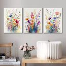 GobekUsa Wildflowers Watercolour Poster Set - Canvas Wall Art