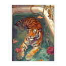 Black panther pink bathtub animal canvas wall art bathroom decor by Decorbites