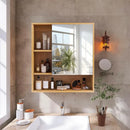 GobekUsa Wood Medicine Cabinet with Mirror and Storage