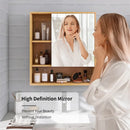 GobekUsa Wood Medicine Cabinet with Mirror and Storage