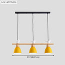 GobekUsa Wood & Metal Macaron Bowl Pendant Light with 3 Lights for Island, Electric Socket