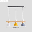 GobekUsa Wood & Metal Macaron Bowl Pendant Light with 3 Lights for Island, Electric Socket