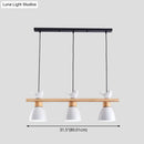 GobekUsa Wood & Metal Macaron Bowl Pendant Light with 3 Lights for Island, Electric Socket