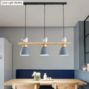 GobekUsa Wood & Metal Macaron Bowl Pendant Light with 3 Lights for Island, Electric Socket