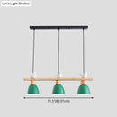 GobekUsa Wood & Metal Macaron Bowl Pendant Light with 3 Lights for Island, Electric Socket