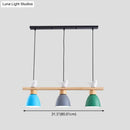 GobekUsa Wood & Metal Macaron Bowl Pendant Light with 3 Lights for Island, Electric Socket