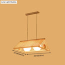 GobekUsa Wooden Asian Triangle Island Pendant Light in Natural Wood Finish