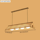 GobekUsa Wooden Asian Triangle Island Pendant Light in Natural Wood Finish