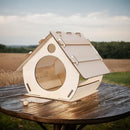 Natural light wood diy bird feeders garden outdoor aviary by Decorbites