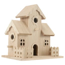 Multi gabled light wood bird nest box garden decor by Decorbites
