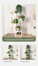 GobekUsa Wooden Flower Plant Stand Shelf - 4/5/6 Tier