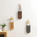 GobekUsa Wooden Flower Vase Wall Mount Holder