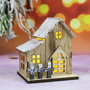 Rustic snow dusted wooden led light house living room decor by Decorbites