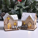 Rustic snow dusted wooden led light house living room decor by Decorbites