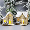 Rustic snow dusted wooden led light house living room decor by Decorbites