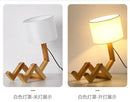 GobekUsa Wooden Robot Shape Creative Table Lamp Indoor Study Fashion Reading Desk Lamp Nordic Modern Desktop Decorative Night Light