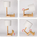 GobekUsa Wooden Robot Shape Creative Table Lamp Indoor Study Fashion Reading Desk Lamp Nordic Modern Desktop Decorative Night Light
