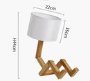 GobekUsa Wooden Robot Shape Creative Table Lamp Indoor Study Fashion Reading Desk Lamp Nordic Modern Desktop Decorative Night Light
